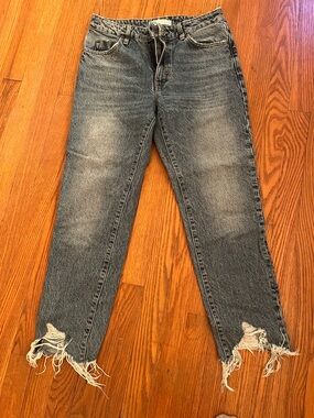 Zara Light Blue Distressed Denim Jeans
